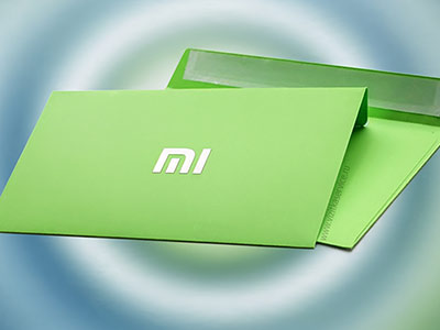 Зеленый евро конверт с логотипом Xiaomi