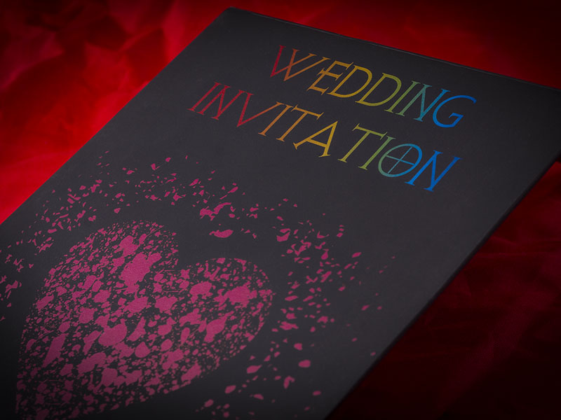Конверт для свадебного приглашения из черной бумаги
