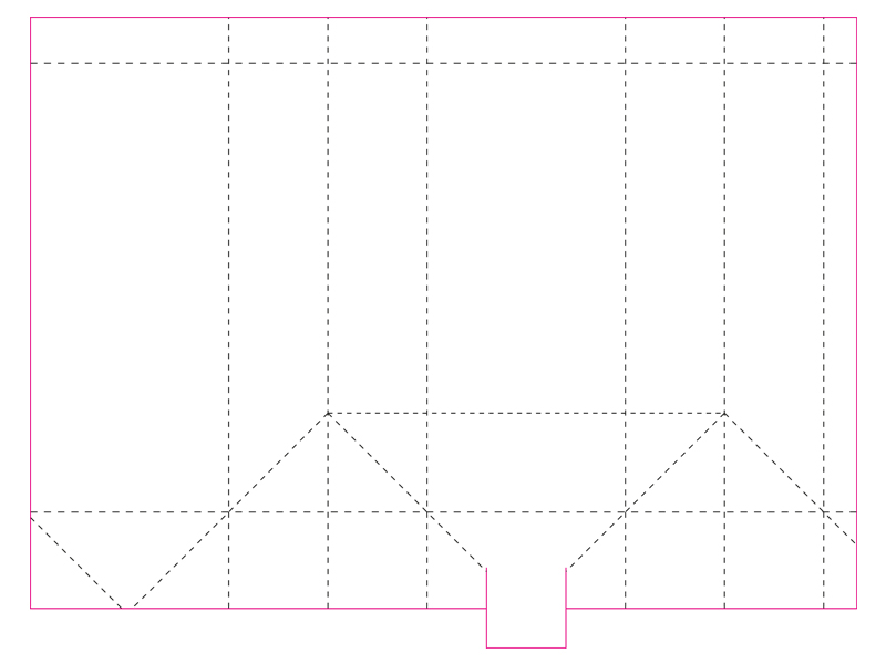 Штамп для высечки вертикального пакета 150x340x150 мм 